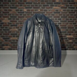 CLAIBORNE Men’s Lambskin Leather Black Leather Jacket Size Large